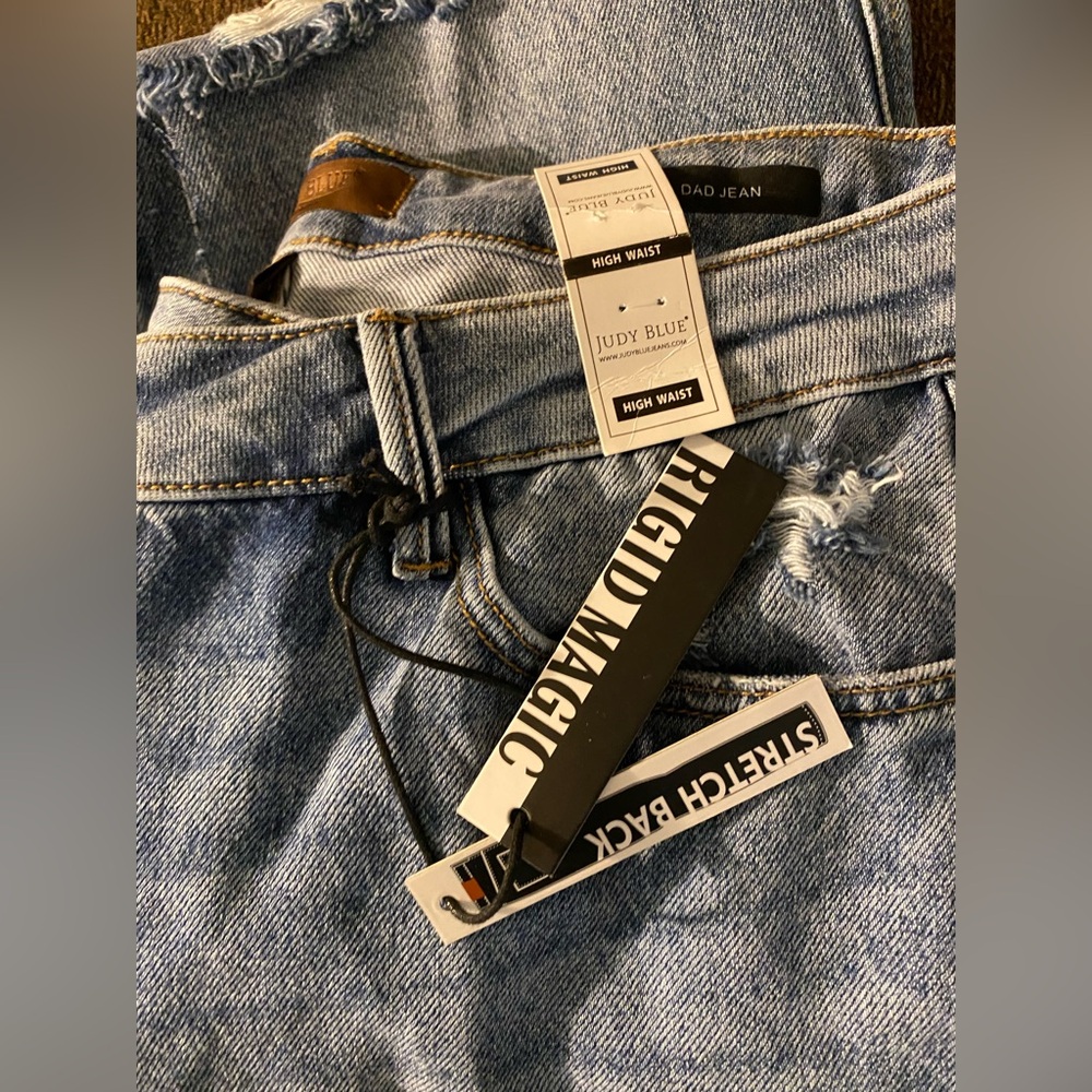 Judy Blue High-Rise Dad Jean Distressed Cris Cross
Waistband Light Wash - Picture 6 of 16